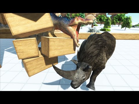 ESCAPE FROM EVIL SPINOSAURUS - ARBS - Animal Revolt Battle Simulator