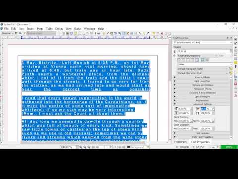 SCRIBUS - Lesson 07 - Characters, Paragraphs and Editing, Managing Text orientation, Space Between
