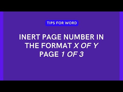 Insert page number in the format x of y | Word tips
