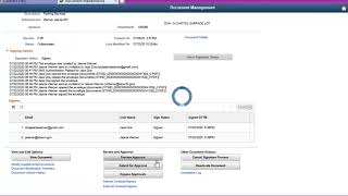 Send the SCM Contract Document for Approval; preview, submit and cancelling the approval process