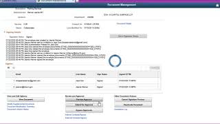 Send the SCM Contract Document for Approval; preview, submit and cancelling the approval process