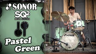 Video thumbnail for Sonor SQ2 Vintage Maple Drum Kit - High Gloss Pastel Green by Steve Maxwell Drums
