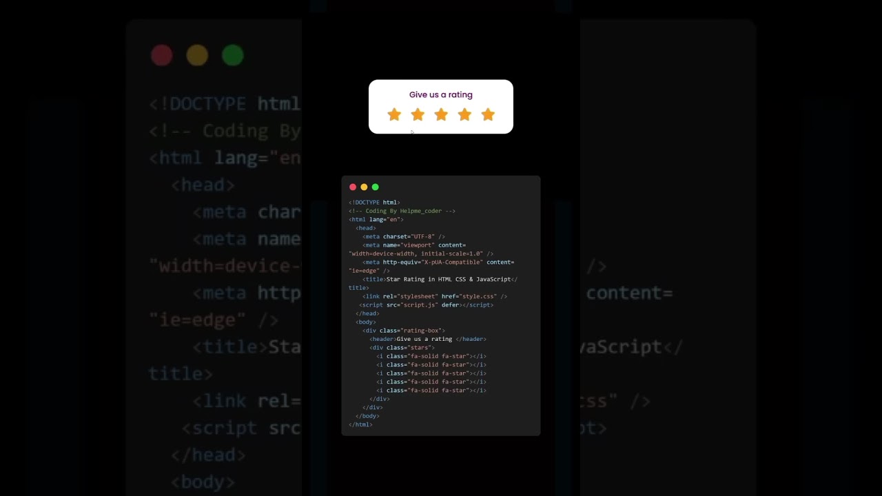 Creating a five star rating system on your HTML web page is now easier than ever! #html #css