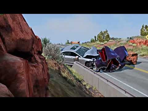 Loss of Control Car Crashes / Stone on The Road №2 BeamNG Drive