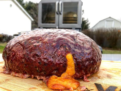 Cheeseburger stuffed smoked meatloaf