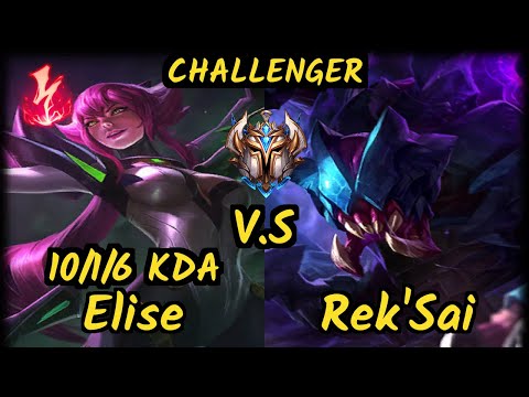 Freire (ELISE) vs REK'SAI - 10/1/6 KDA JUNGLE CHALLENGER GAMEPLAY - BR