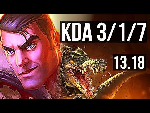 JAYCE vs RENEKTON (TOP) | 3/1/7, 600+ games | NA Master | 13.18