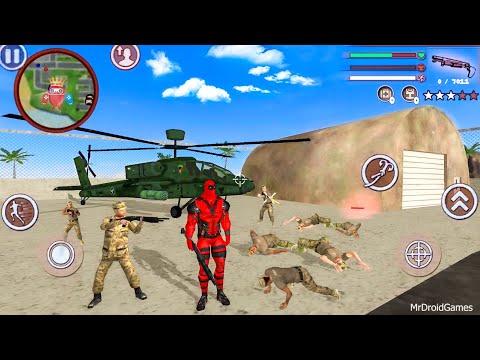 Deadpool Rope Hero Vice Town - New Military Helipad - Android Gameplay
