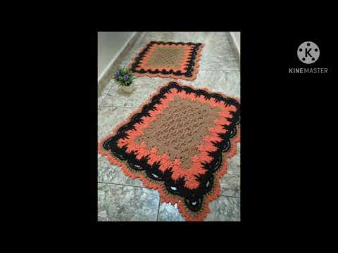 jogo banheiro em crochê relevo ponto colméia