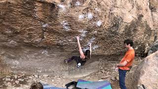 Video thumbnail of Morning Dove White, V7+. Happy Boulders