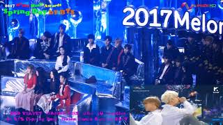 Download lagu JBJ Red Velvet Wannaone IU reaction to BTS (Spring Day) MMA 2017 fancam #9 mp3