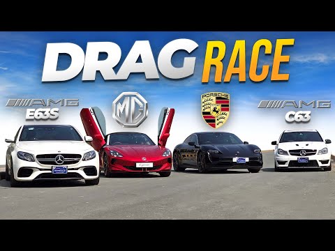 MG Cyberster vs Taycan vs C63 vs E63s – Who will win?