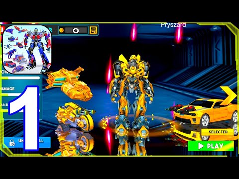 Jet Robot Car Robot Car Games - Gameplay Part 1 Bumblebee Multiple Transformation Android Gameplay