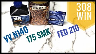 Reloading 308 Winchester - 175gr Sierra Match Kings, VV N140, and Federal 210 Large Rifle Primers P1