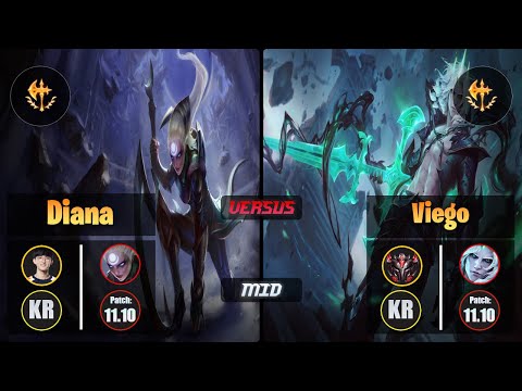 Naehyun DIANA (Mid) [Conqueror] VS VIEGO - Grandmaster KR Patch 11.10