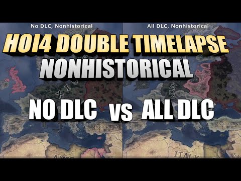 Nonhistorical AI - No DLC vs All DLC - HOI4 Double Timelapse
