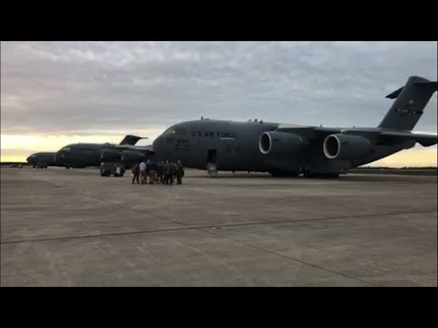 The U.S. Air Force has begun flying tons of aid to a Colombian town on the Venezuelan border as part of an effort meant to undermine socialist President Nicolas Maduro. (Feb. 16)