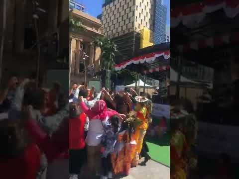 Tobelo dance from North Maluku at the 2018 IndOz Festival, King George Square, Brisbane