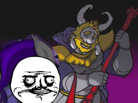 Brook tries to defeat Asgore in Undertale