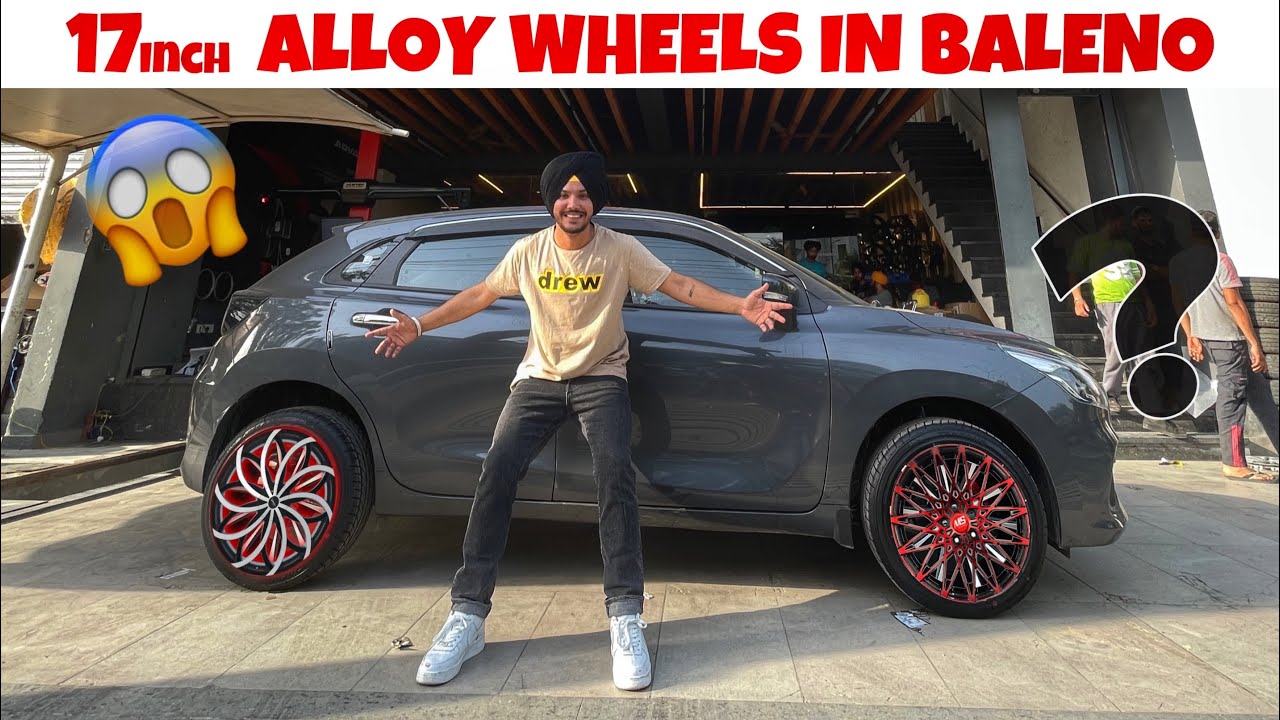 Watch video Finally Installed 17inch Alloy Wheels in BALENO 2022 😱 Now Finally Installed 17inch Alloy Wheels in BALENO 2022 😱