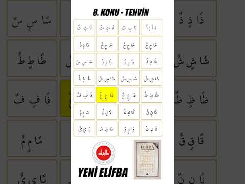 Yeni Elifba 8. Konu - Tenvinli Harfler (Sayfa 19)