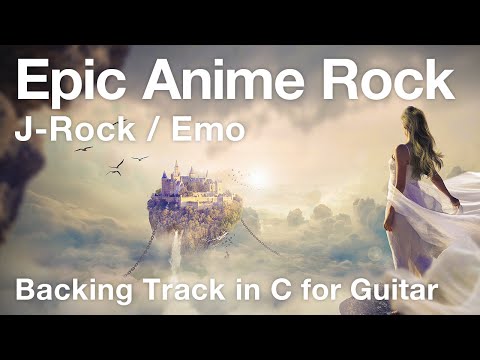 Epic Anime Rock / J-Rock / Emo - Backing Track  in C for Guitar [KOBT019]