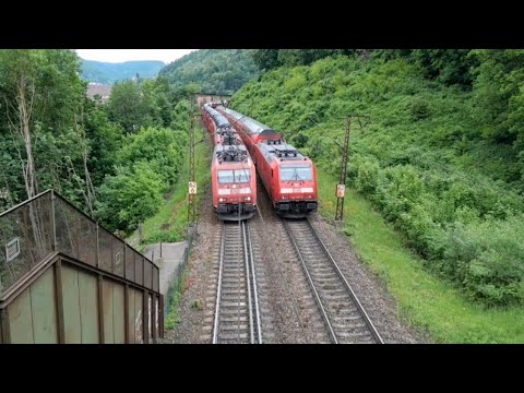 Alter Steg 2.0 über die Geislinger Steige - Güterverkehr mit Schiebebetrieb!