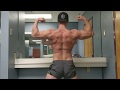 Back workout having fun posing/flexing in the locker room