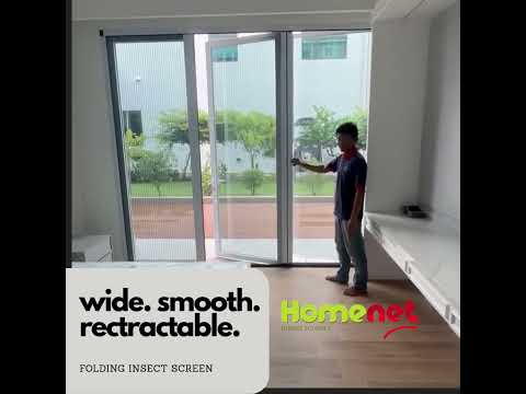 Jaring Nyamuk Lipat Boleh Tarik Moden untuk Pintu | Landasan Rendah 3mm