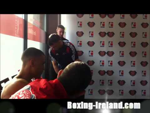 FRED EVANS & DYMTRO MYTROFANOV weigh in for World Series of Boxing fight