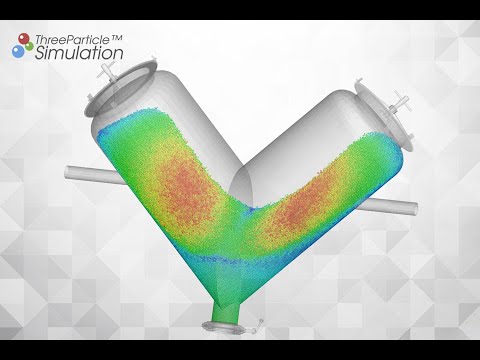 Powder mixing Simulation with a V-Blender and Discrete Element Method