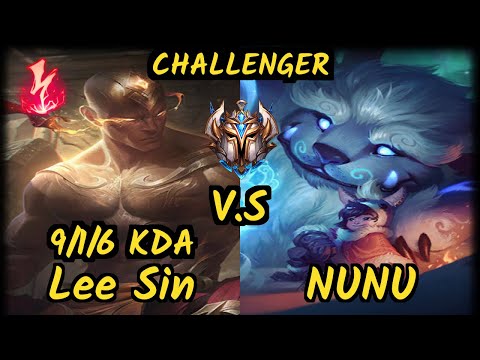 Lamabear (LEE SIN) vs NUNU & WILLUMP - 9/1/6 KDA JUNGLE CHALLENGER GAMEPLAY - EUW