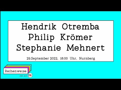 Reihenweise ROY - Lesereihe w/Hendrik Otremba, Stephanie Mehnert, Philip Krömer und Ich Bin Mehr