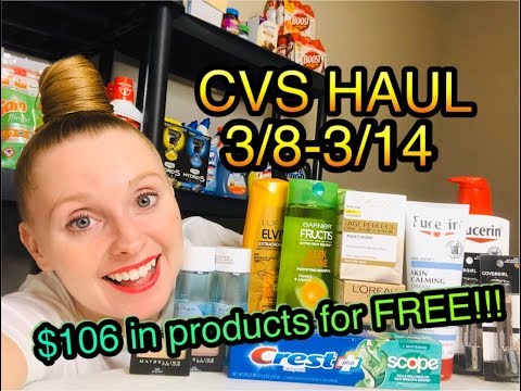CVS HAUL (3/8-3/14) | $106 IN PRODUCTS FOR FREE // $7 MONEYMAKER!!!