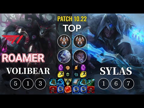 T1 Roamer Volibear vs Sylas Top - KR Patch 10.22