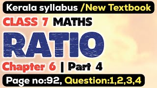 class 7 maths chapter 6 ratio page 92 question 1 2 3 4 kerala syllabus scert part 4