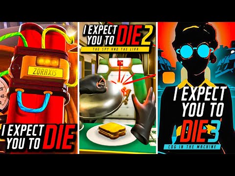 I Expect You To Die 1, 2 & 3 | Full Game Walkthrough | ALL SOUVENIRS 100% COMPLETION | No Commentary