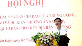 Đảng ủy phường Tam Điệp tổ chức Hội nghị nghe Phương án sắp xếp tổ dân phố và Phương án tuyển sinh lớp 6 Trường THCS Đồng Giao