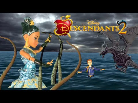 Uma Fights Dragon Mal! Mal Kisses Ben True Love's Kiss Disney Descendants 2 Doll Movie