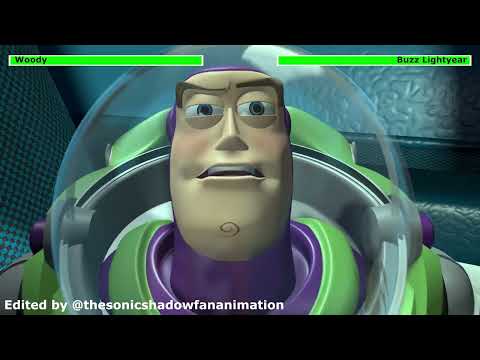 Woody VS. Buzz Lightyear Scene [With Healthbars]