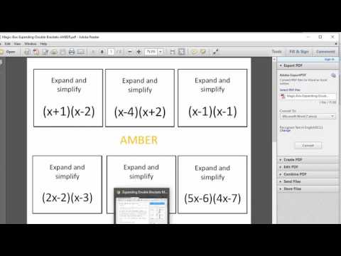Expanding Brackets Magic Box - TES Maths ROTW 6 (2016/17)