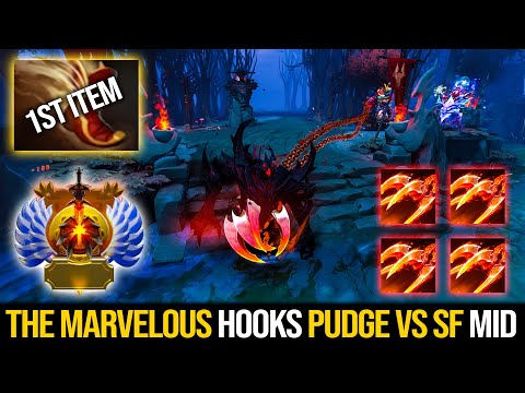 OMG MARVELOUS HOOKS!!! 21KILLS IMMORTAL PUDGE VS IMMORTAL SHADOW FIEND MID | Pudge Official
