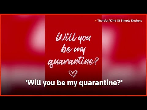 '私の隔離施設になってくれるかな？' - バレンタインカードがパンデミックに ('Will you be my quarantine?' - Valentine's Day cards in a pandemic)