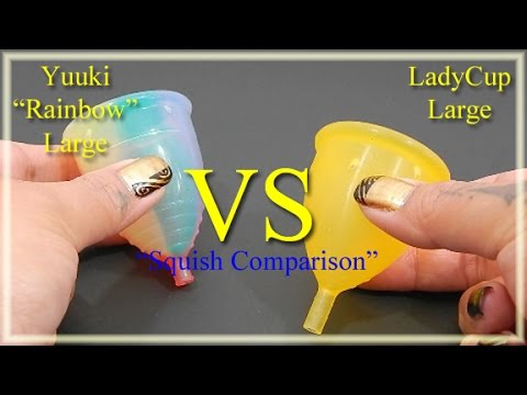 Yuuki "Rainbow" Lg vs LadyCup Lg "Squish" - Menstrual Cups