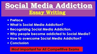 SOCIAL MEDIA ADDICTION ESSAY | Essay on Social Media Addiction #socialmediaaddiction #essaywriting