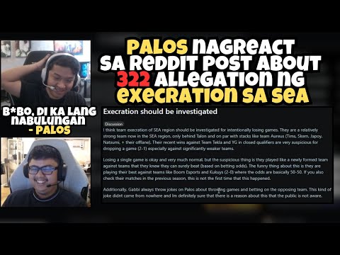 PALOS AND ARMEL NAGREACT SA REDDIT POST ABOUT SA 322 NG EXECRATION SA MGA TOURNAMENTS?