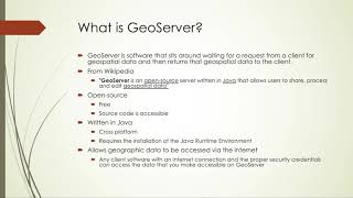 What is GeoServer?