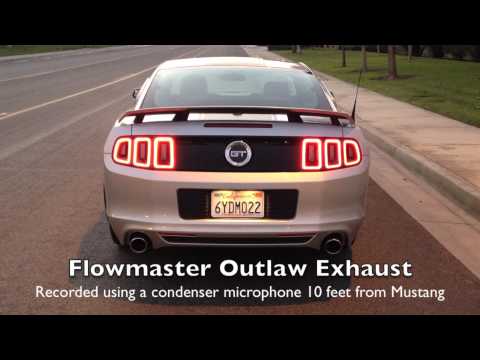Mustang GT Exhaust Stock vs Flowmaster Outlaw Axle Back