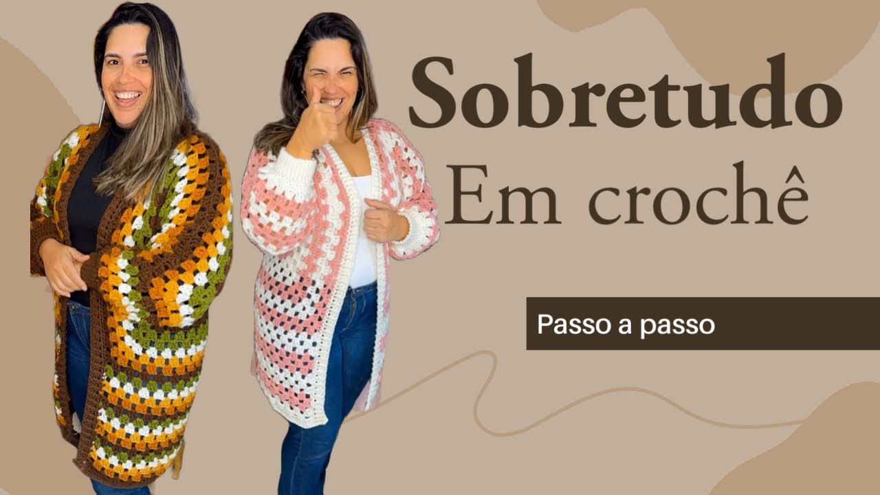 Passo a passo- Sobretudo hexagonal em crochê