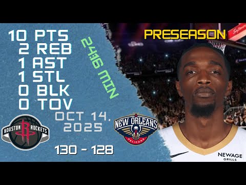 Herbert Jones Player Full High Lowlights vs ROCKETS 14 10 2025 NBA PRESEASON Game